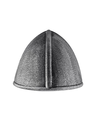 Medieval knight helmet isolated on white background with clipping pathの写真素材