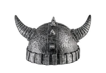 Viking horned helmet isolated on white background with clipping pathの写真素材