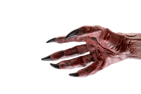 Zombie hand isolated on white background with clipping path. Halloween theme.