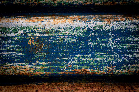 A strip of old rusty and blue slaughter