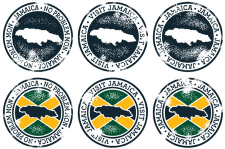 Vintage Style Jamaica Stampsのイラスト素材