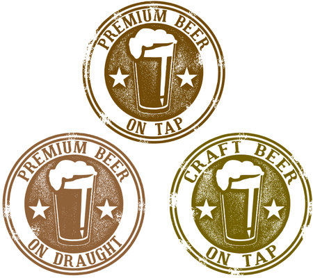 Vintage Premium Beer Stampsのイラスト素材