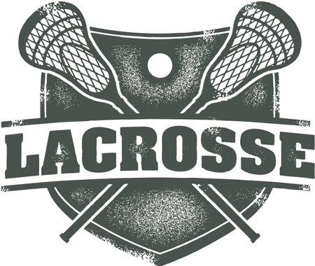 Vintage Style Lacrosse Sport Stampのイラスト素材
