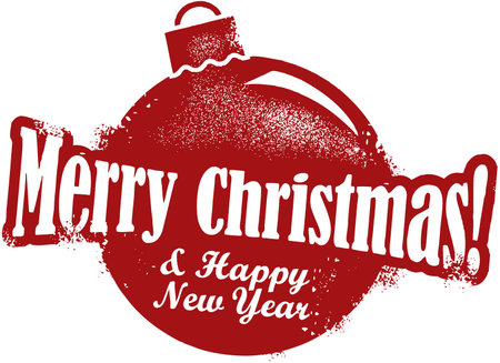 Distressed Merry Christmas Holiday Stampのイラスト素材