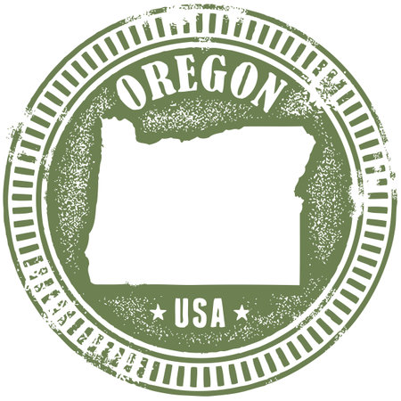 Vintage Oregon State Stampのイラスト素材