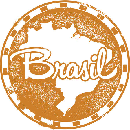 Vintage Brasil South America Stampのイラスト素材