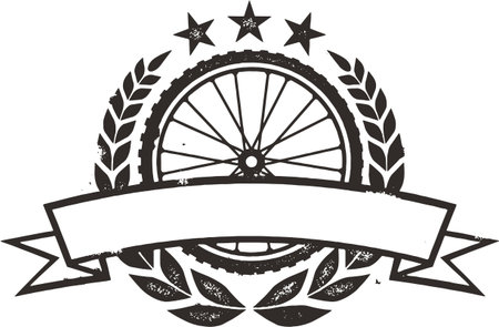 Mountain Bike Race Wreathのイラスト素材
