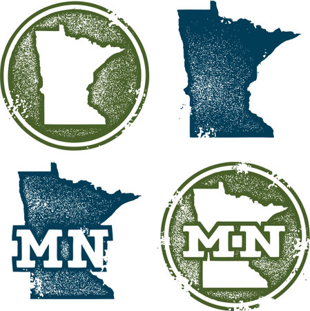 Minnesota State Grunge Stampsのイラスト素材