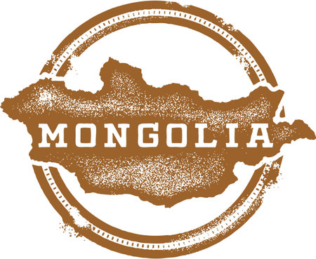 Mongolia Asia Country Stampのイラスト素材