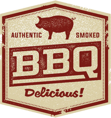 Vintage BBQ Restaurant Signのイラスト素材