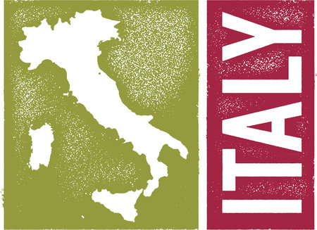 Vintage Italy Country Map Signのイラスト素材