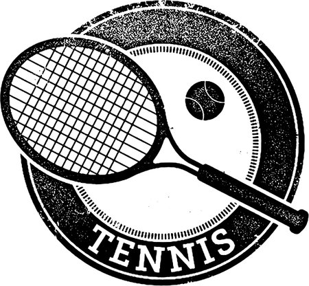 Vintage Tennis Sport Stampのイラスト素材