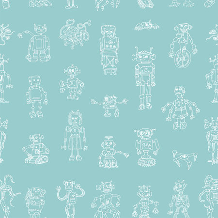 Seamless two-tone texture "Crazy Machines"のイラスト素材