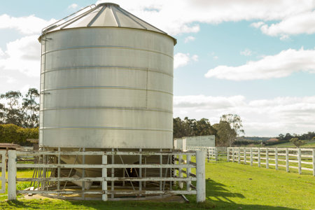A silo on a horse stud.の写真素材