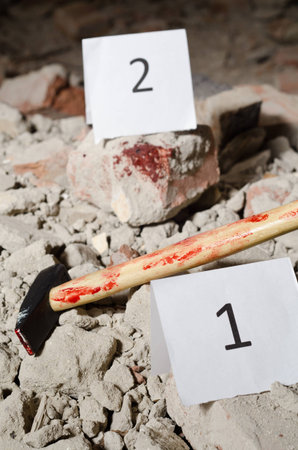Marked  object  on a crime sceneの写真素材