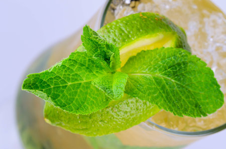 Classic Virgin Mojito summer drink with alcohol with lime
