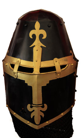 Historical knights helmet armour isolatedの写真素材