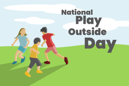 Illustration vector graphic of national play outside day. Good for posterのイラスト素材