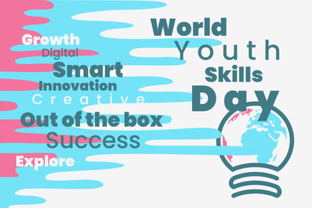 Illustration vector graphic of world youth skills day. Good for posterのイラスト素材