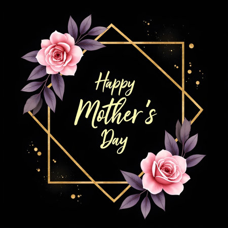 Happy Mother's Day Greeting Card. Vector Illustration.の素材