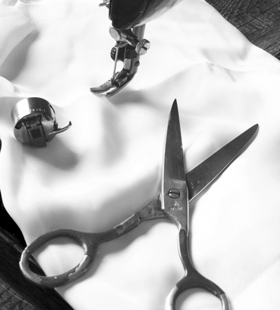 Sewing. The sewing machine and accessories