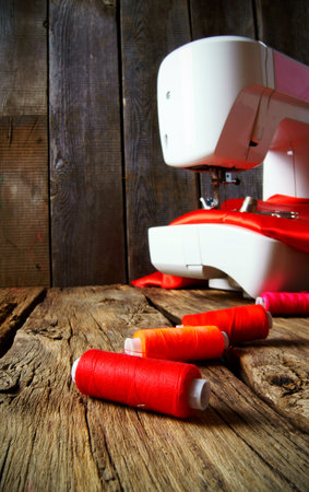 Sewing background. Tools for an embroidery.