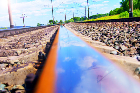 Reflexion in railway . .の写真素材