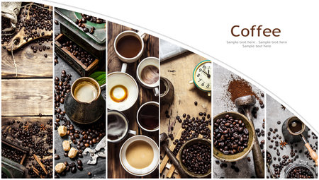 Food collage of coffee .の写真素材