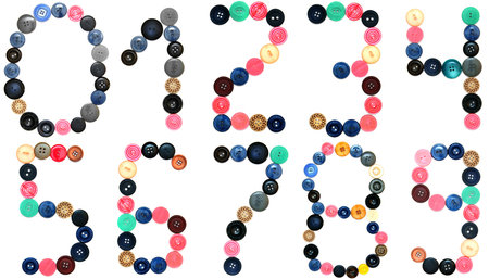 Figure from buttons for sewing. On a white background.の写真素材