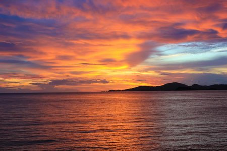 Sunset in the evening の写真素材