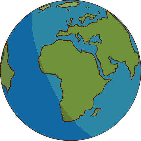 Earth globe on a white background. Vector illustration in flat style.のイラスト素材
