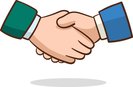 Handshake Illustration Isolated on a White Background - Business Conceptのイラスト素材