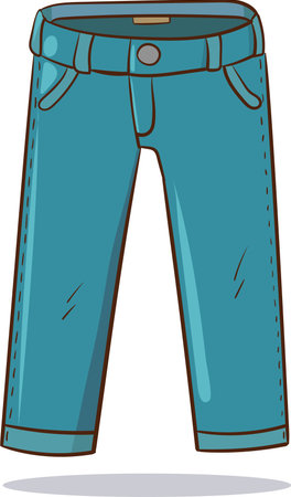Illustration of a Men's Jeans in Blue Trousersのイラスト素材