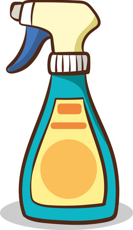 Illustration of a Spray Bottle for Cleaning on a White Backgroundのイラスト素材
