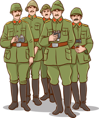 vector illustration of soldiers in the second world war.のイラスト素材