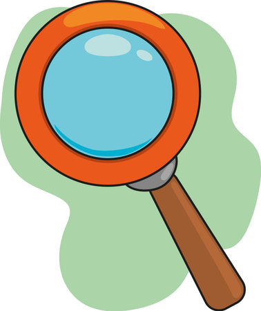 Illustration of a Magnifying Glass on a Colored Background.のイラスト素材