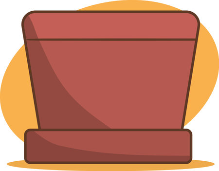 Vector Illustration of an empty flower potのイラスト素材