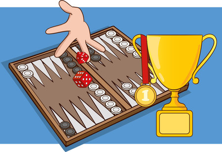 backgammon tournament vector illustration.のイラスト素材