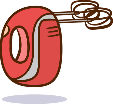 Red kitchen appliance mixer vector illustration on white background.のイラスト素材