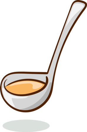 Ladle of soup vector illustration on white background.のイラスト素材