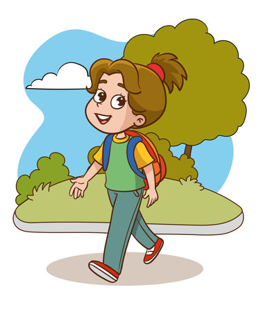 Back to school concept represented by cute kid cartoon icon. Colorful and flat illustrationのイラスト素材