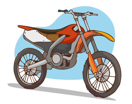 Motorcycle isolated on a white background. Vector illustration in cartoon style.のイラスト素材