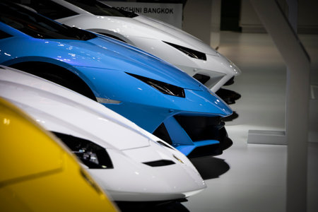 BANGKOK, THAILAND - JULY 20, 2020: Lamborghini Aventador Presented at International Bangkok Motor Show 2020.のeditorial素材