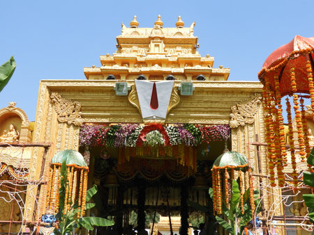 Entrance of the traditional stage decorationの写真素材