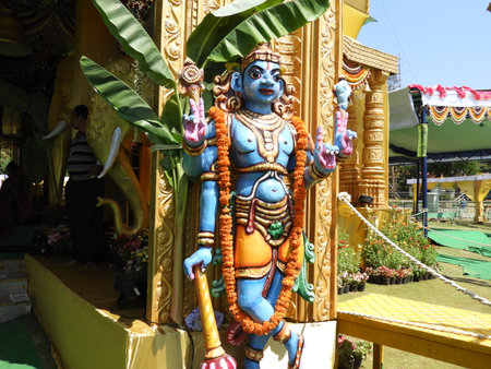 garuda statue at the entranceの写真素材
