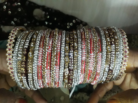 beautiful and colorful multi color wedding banglesの写真素材