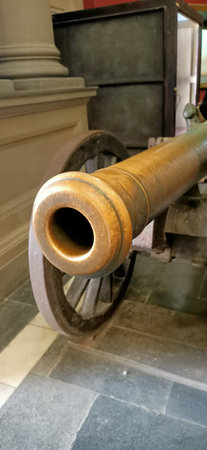 Kolkata, West Bengal/India - February 09, 2020: Old Canon display at the Victoria Memorial museum Galleryのeditorial素材