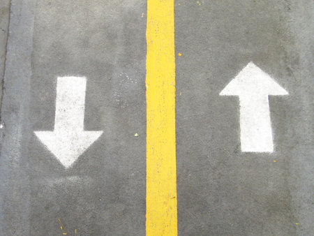 Arrow in both wayの写真素材