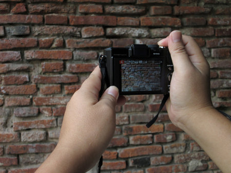 Photography wallの写真素材