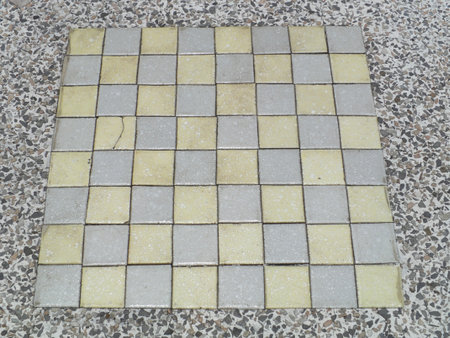 Grid pattern on the stone floorの写真素材